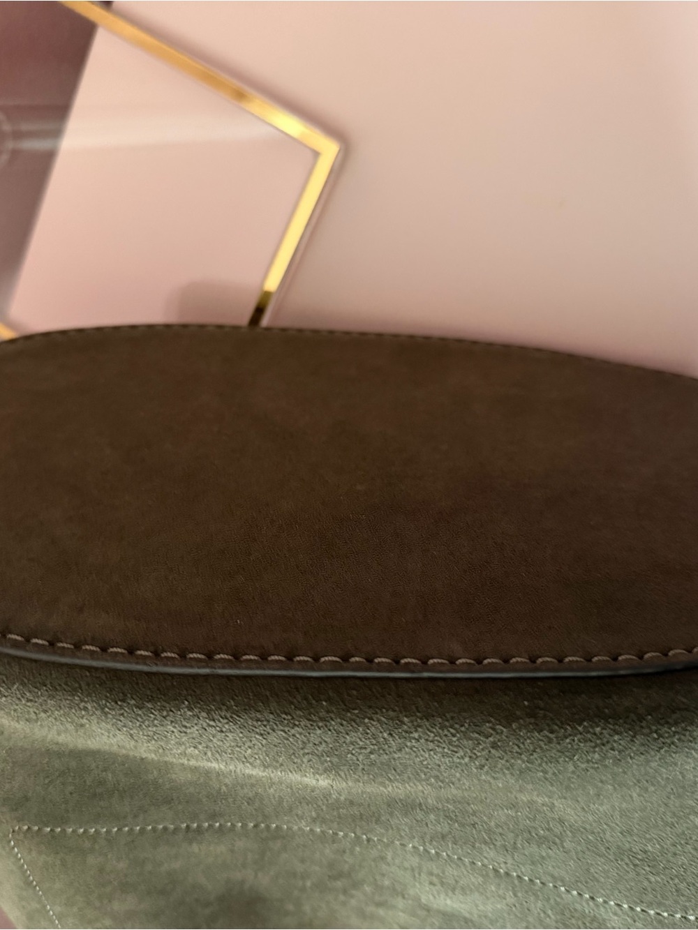 COACH Olive Green Suede Bleeker Bucket Shoulder and Crossbody Bag - Picture 7 of 9